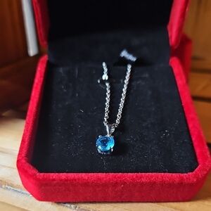 Effy Silver Necklace with Blue Pendant